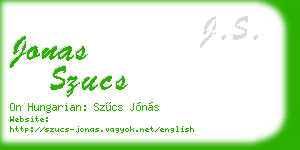 jonas szucs business card