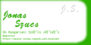 jonas szucs business card